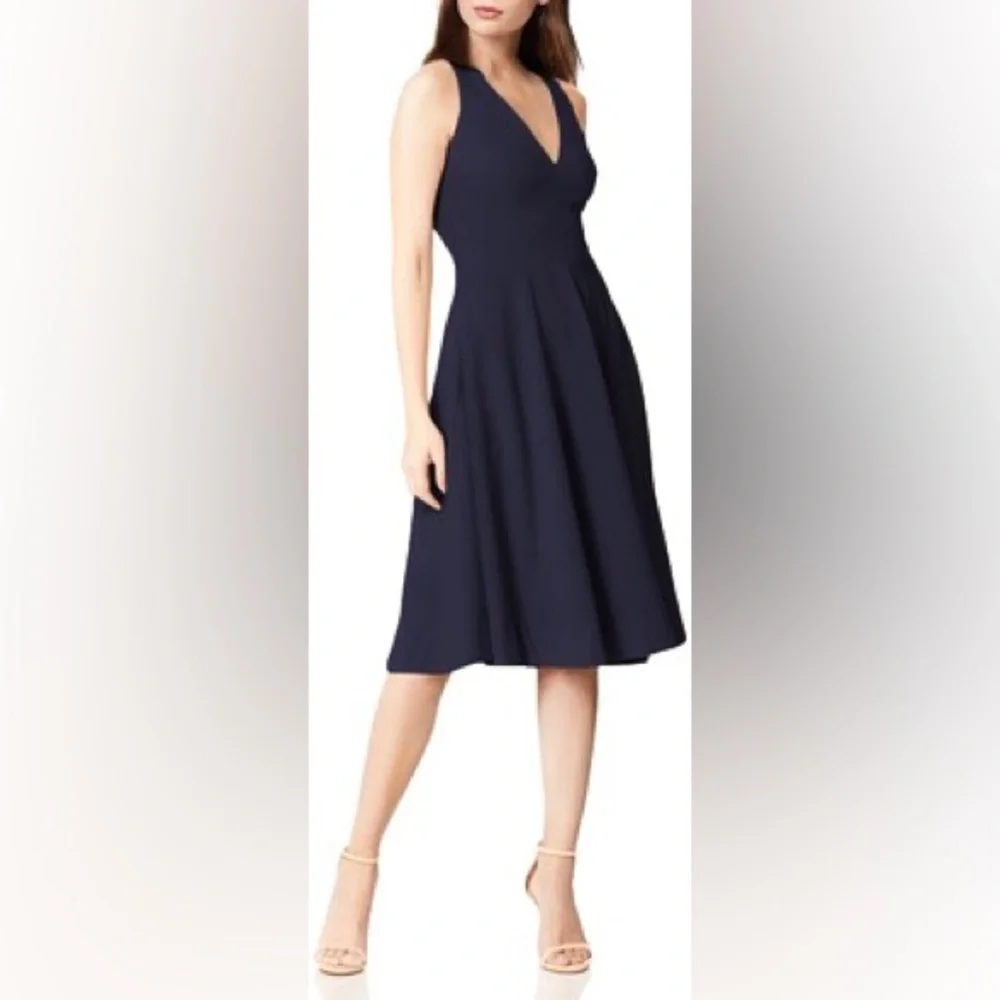 Dress the Population Catalina Sleeveless Fit & Flare Navy Dress Size M - Picture 2 of 10